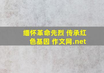 缅怀革命先烈 传承红色基因 作文网.net